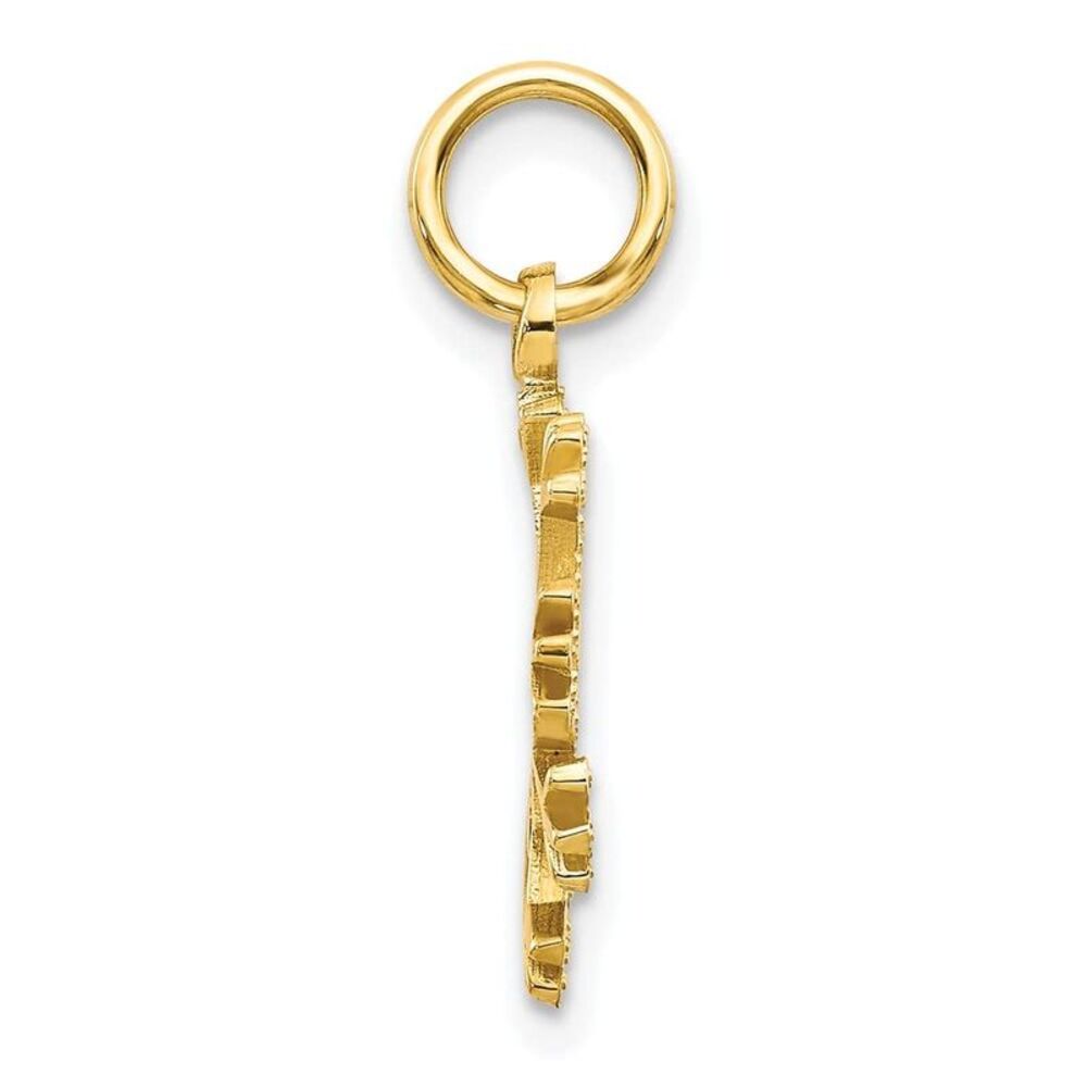 10k Yellow Gold Solid Polished Snowflake Charm - image 6